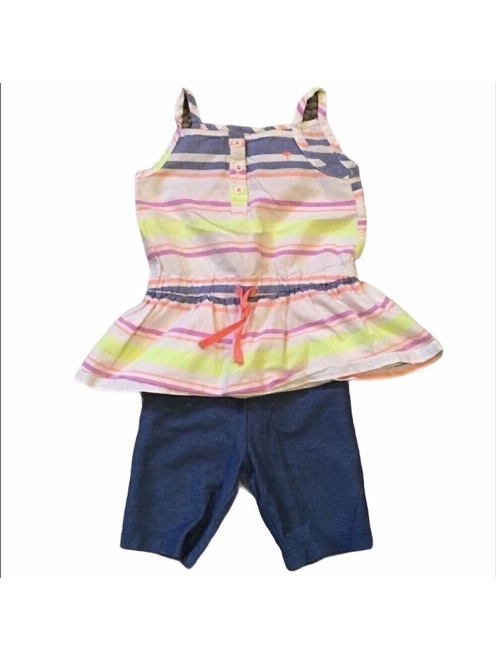 CARTER’S Striped Peplum Tank & Shorts size 2T